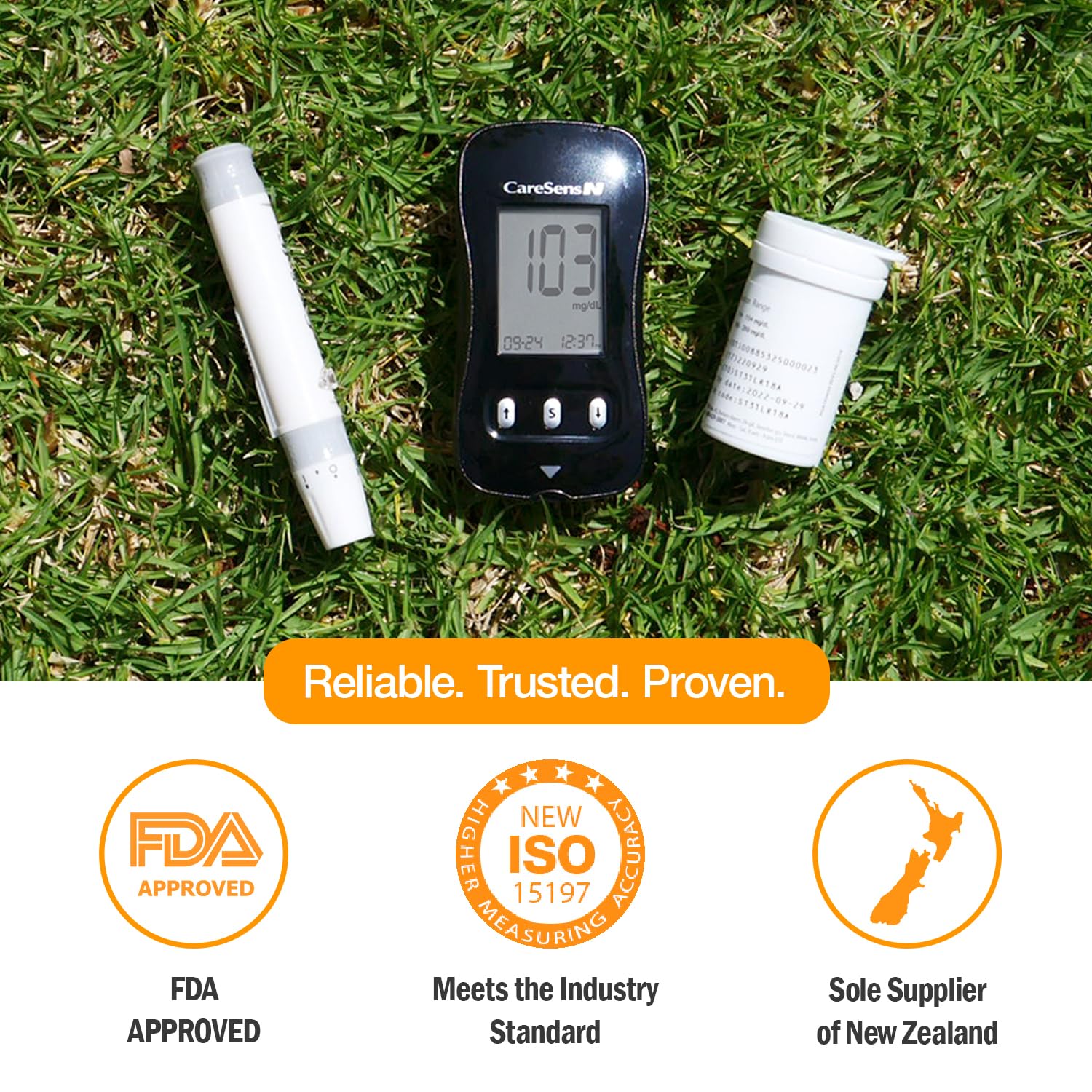 CareSens N Blood Glucose Monitor Kit with 100 Blood Sugar Test Strips
